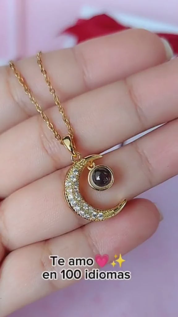 Collar Luna Te Amo en 100 Idiomas